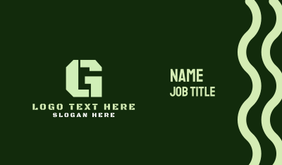 Military Green Letter G Business Card Image Preview