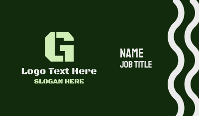 Military Green Letter G Business Card