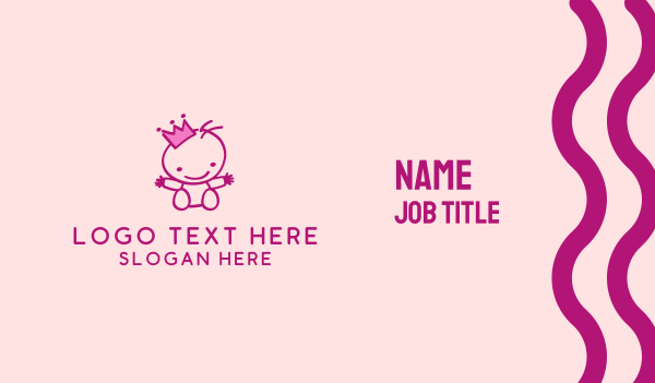 Pink Baby Princess Business Card Design Image Preview