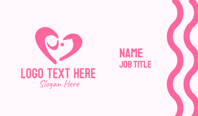 Pink Dog Heart Business Card