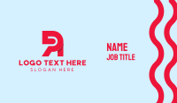 Red Tech Letter R  Business Card Design
