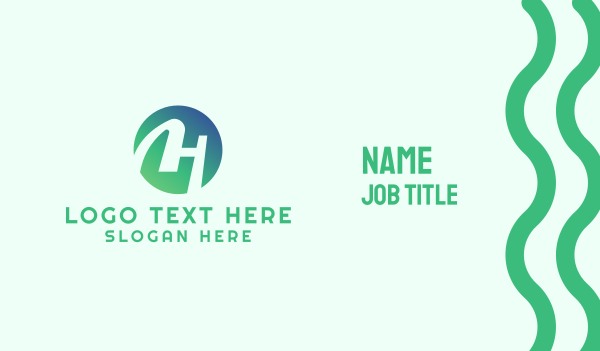 Green Letter H Business Card Design Image Preview