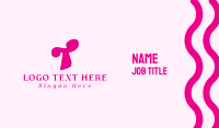 Pink Fashion Letter T Business Card Design