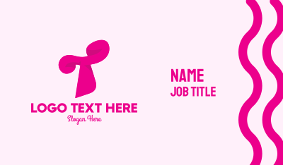 Pink Fashion Letter T Business Card