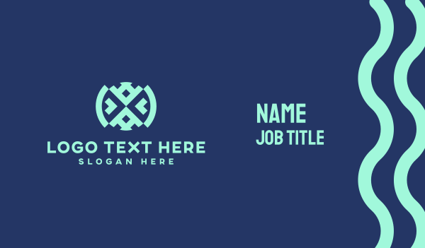 Native Blue Textile Business Card Design Image Preview