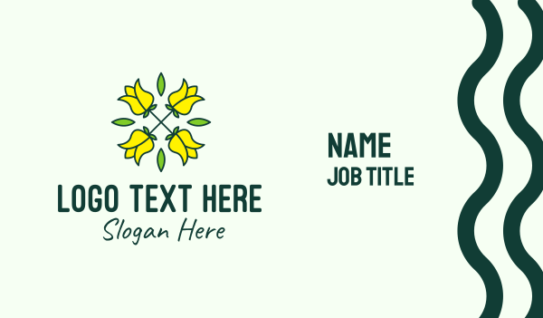 Yellow Flower Bouquet Business Card Design Image Preview