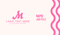 Fancy Pink Letter M Business Card Image Preview