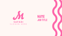 Fancy Pink Letter M Business Card Image Preview