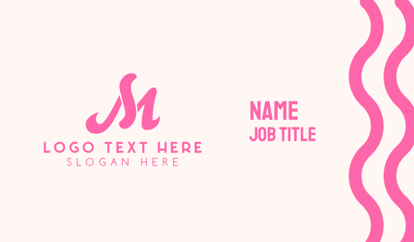 Fancy Pink Letter M Business Card Design Image Preview