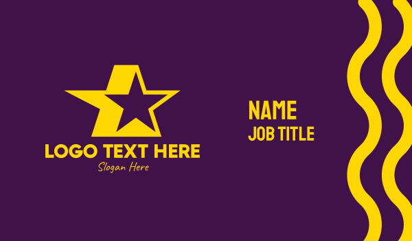 Yellow Celebrity Star Business Card Design Image Preview