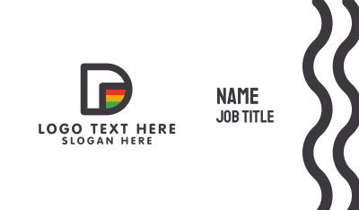 Rastafarian D Outline Business Card Image Preview