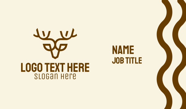 Minimalist Brown Reindeer  Business Card Design Image Preview