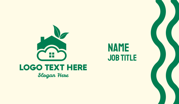 Eco Friendly Cloud Home Business Card Design Image Preview