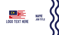 Flying Malaysian Flag Business Card Design