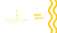 Yellow Minimalist Violin Business Card Image Preview