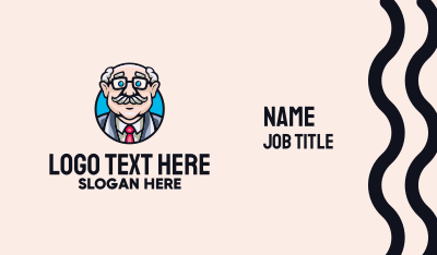 Old Bald Man Business Card Image Preview