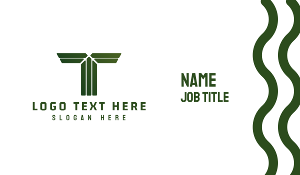 Green Shape T Business Card Design Image Preview