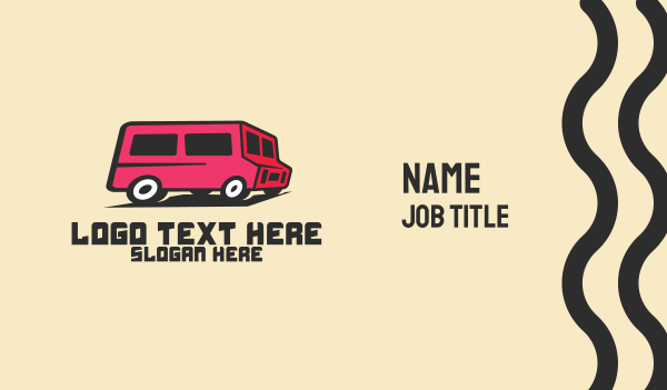 Pink Van Transport Business Card Design Image Preview