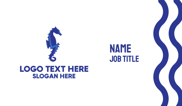Blue Seahorse Business Card Design