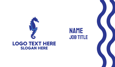 Blue Seahorse Business Card Image Preview