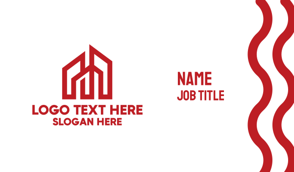 Red Sharp Tower Outline Business Card Design Image Preview