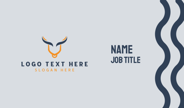Abstract Bull Horns  Business Card Design Image Preview