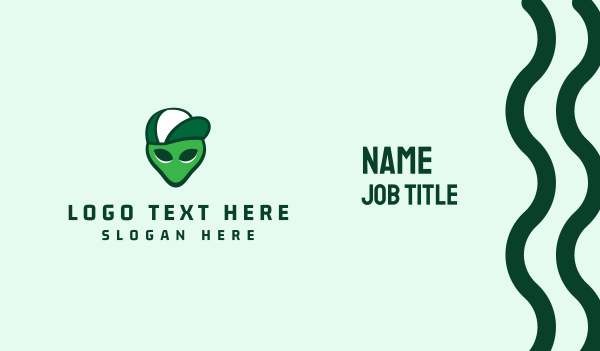 Alien Trucker Cap Business Card Design Image Preview