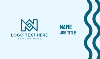 Blue M & N Monogram Business Card Image Preview