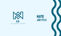 Blue M & N Monogram Business Card Image Preview