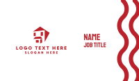 Red Polygon House Business Card Image Preview