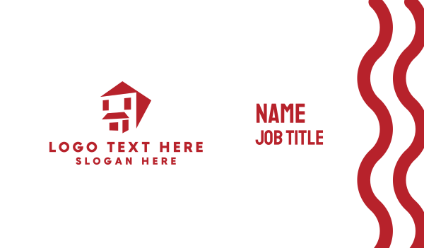 Red Polygon House Business Card Design Image Preview