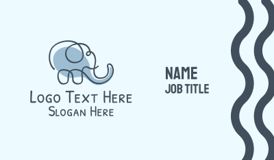 Elephant Line Art  Business Card