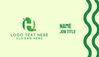 Green Eco Letter H Business Card Image Preview