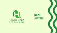 Green Eco Letter H Business Card Image Preview