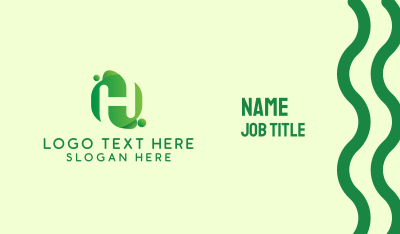 Green Eco Letter H Business Card Image Preview