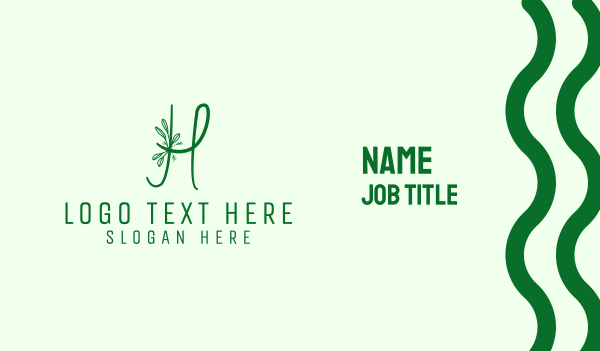 Natural Elegant Letter H Business Card Design Image Preview