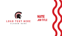 Red & Grey Spartan Helmet Business Card Preview