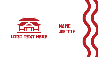 Red Chinese House Business Card