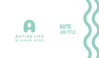Turquoise Bold Letter A Business Card Image Preview