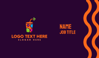 Colorful Reusable Drink Cup Business Card Preview
