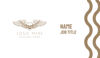 Shield Skeleton Wings Business Card Image Preview