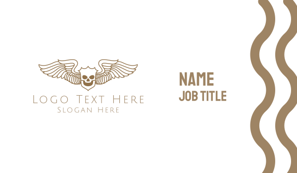 Shield Skeleton Wings Business Card Design Image Preview