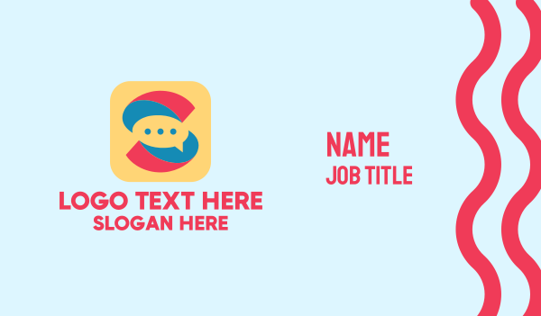 Letter S Messaging App  Business Card Design Image Preview