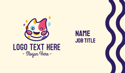 Colorful Spotted Happy Cat Business Card
