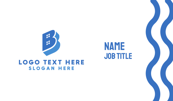Blue B House Business Card Design Image Preview