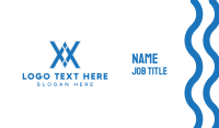 Blue Diamond Letter X Business Card Image Preview