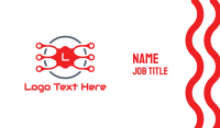 Red Tech Bug Business Card Image Preview