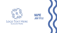 Blue Wreath Lettermark Business Card Image Preview
