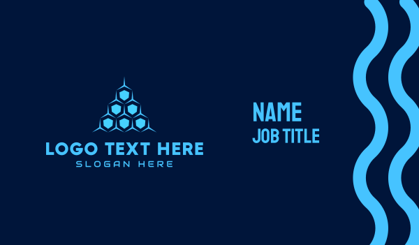 Blue Honeycomb Tech Business Card Design Image Preview