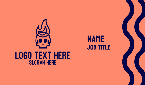 Blue Flame Skull Business Card Design Image Preview